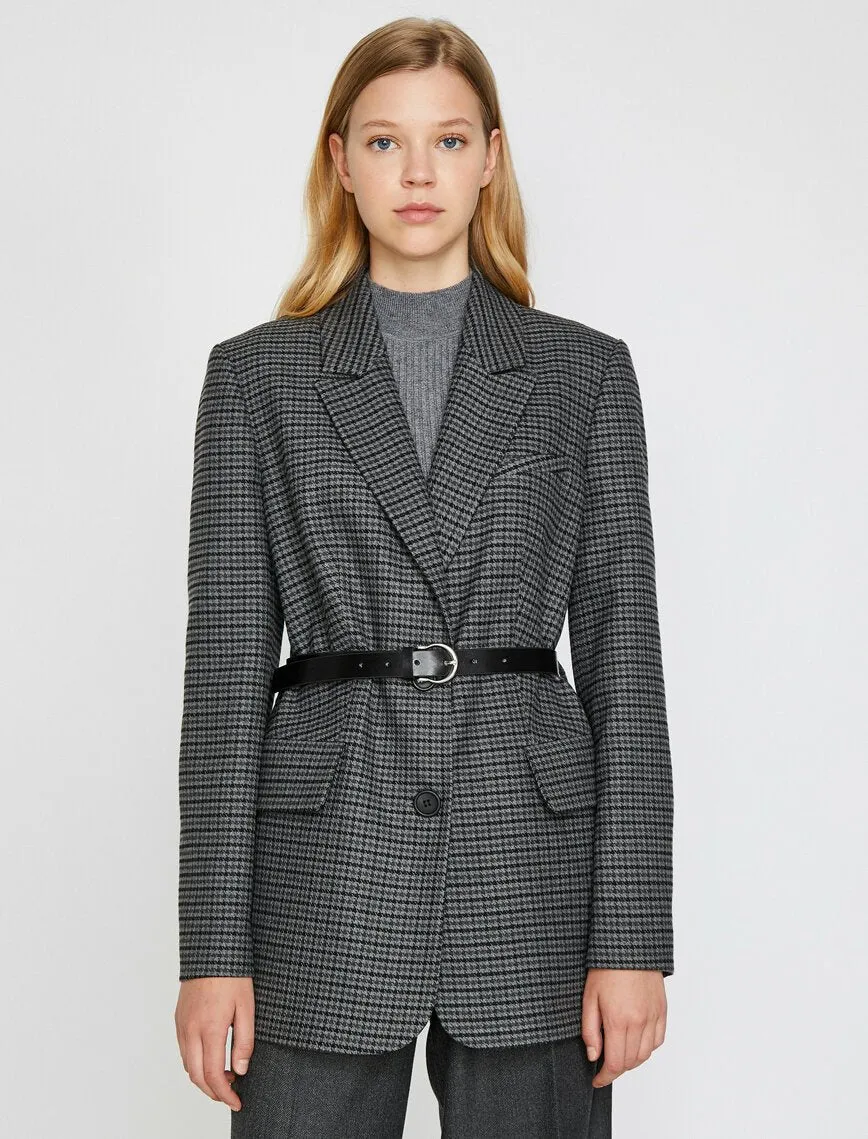 14976 Grey-Black Check Jacket