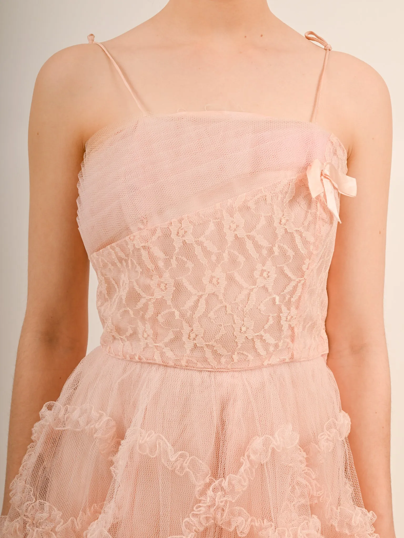 1950s Bubblegum Pink Tulle Barbie Prom Gown with Matching Bolero