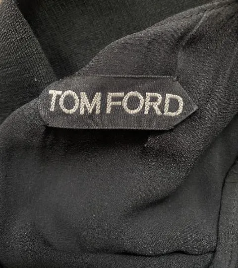 2011 Tom Ford Black Jersey Wool and Satin Corset Dress