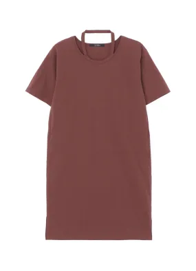 72/2 SINGLE COTTON JERSEY DRESS WITH DECONSTRUCTED NECKLINE