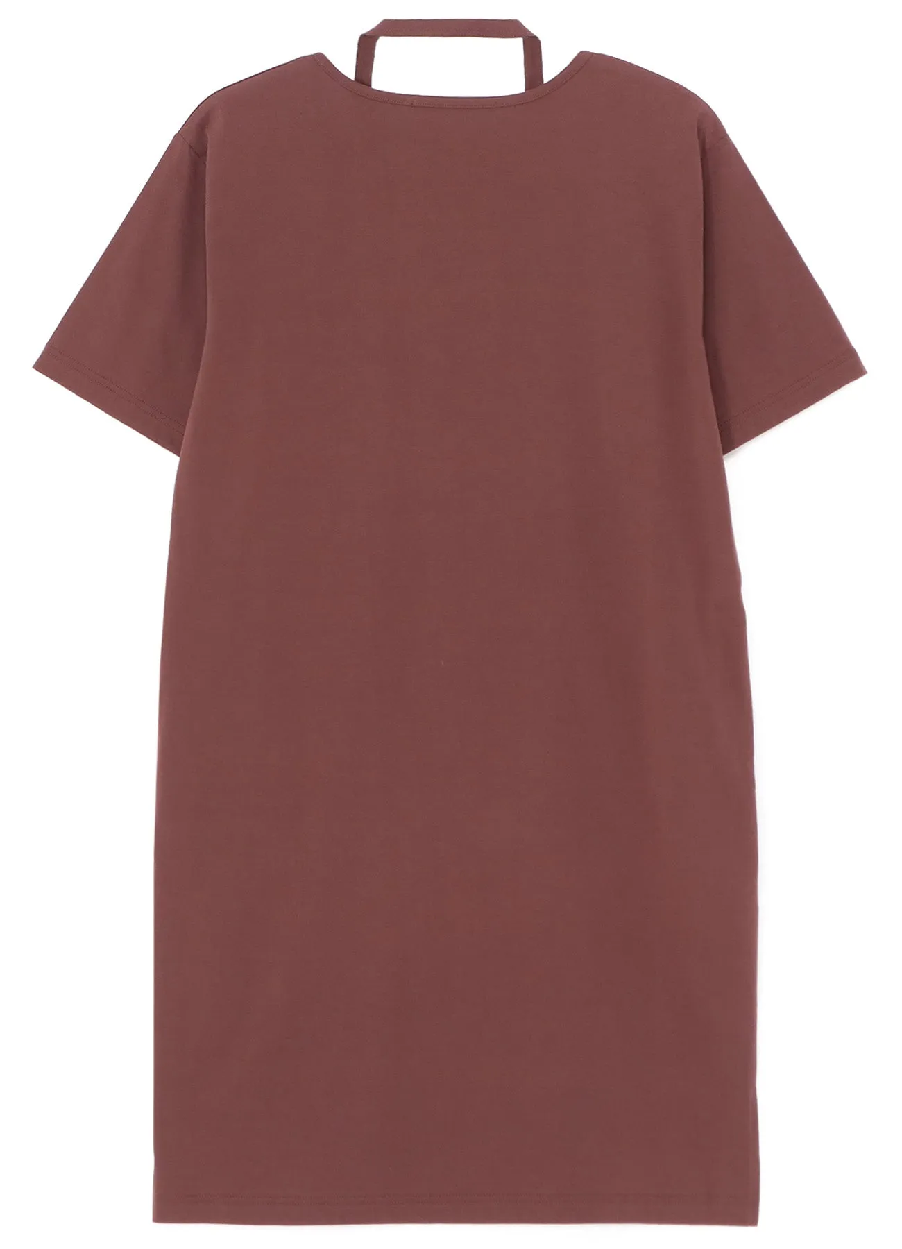 72/2 SINGLE COTTON JERSEY DRESS WITH DECONSTRUCTED NECKLINE