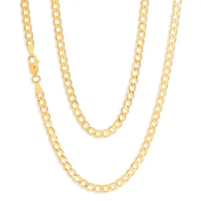 9ct Yellow Solid Gold 55cm  "Cronos" Curb Chain