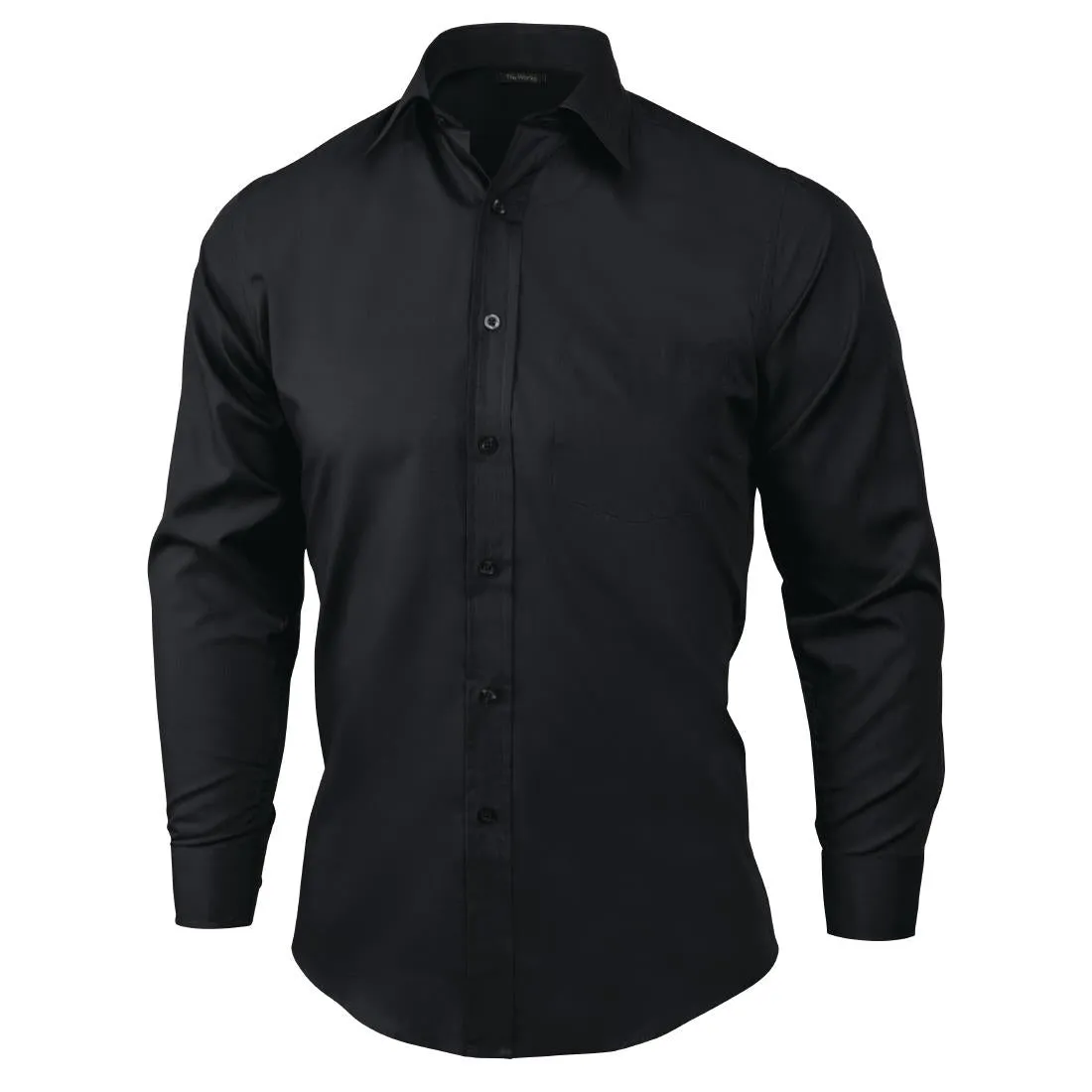A798-XS Chef Works Dress Shirt Long Sleeve Black