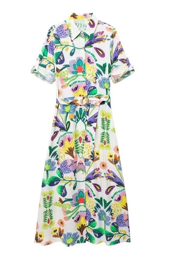 Abigail Button Down Midi Dress