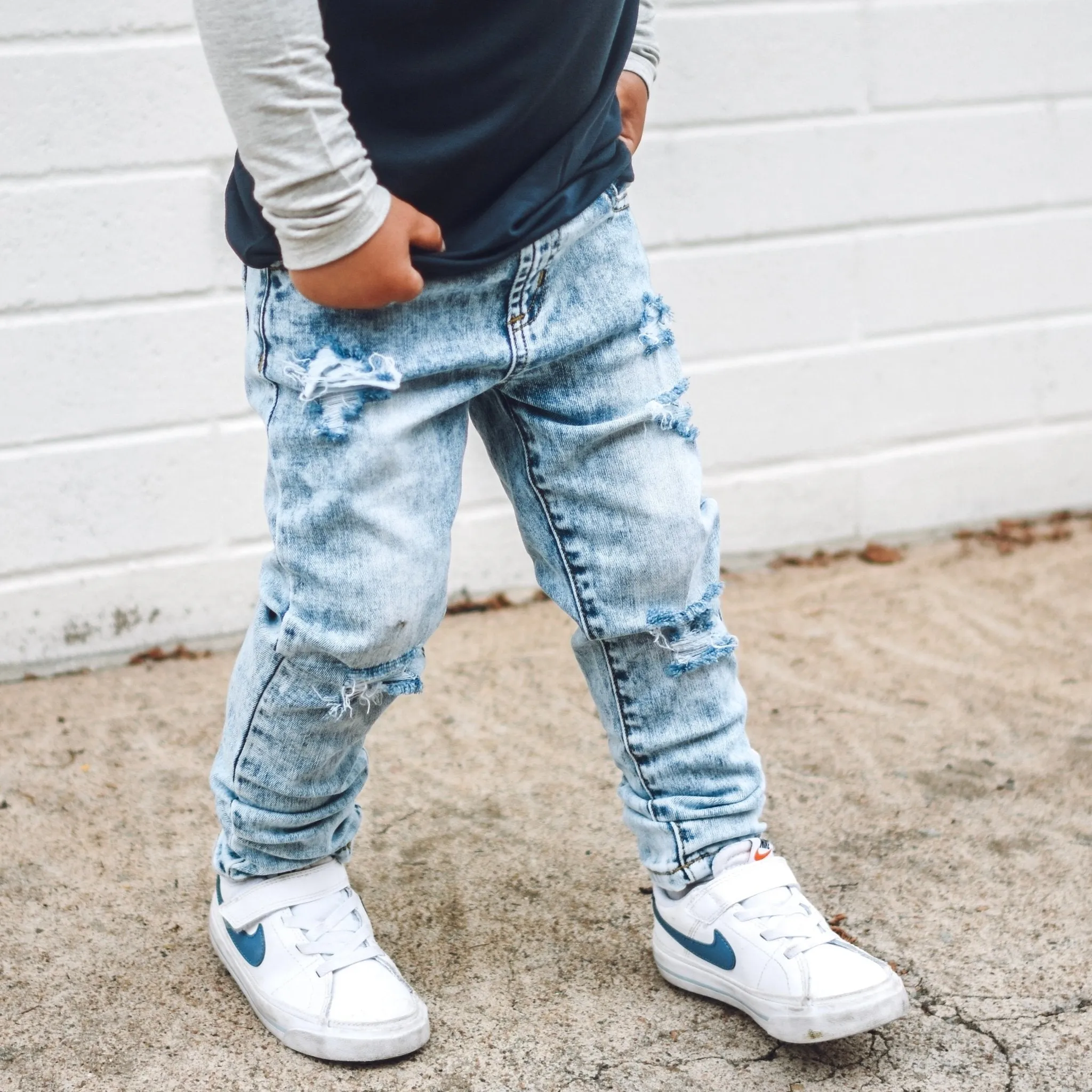 Acid Wash Blue Denim Pants