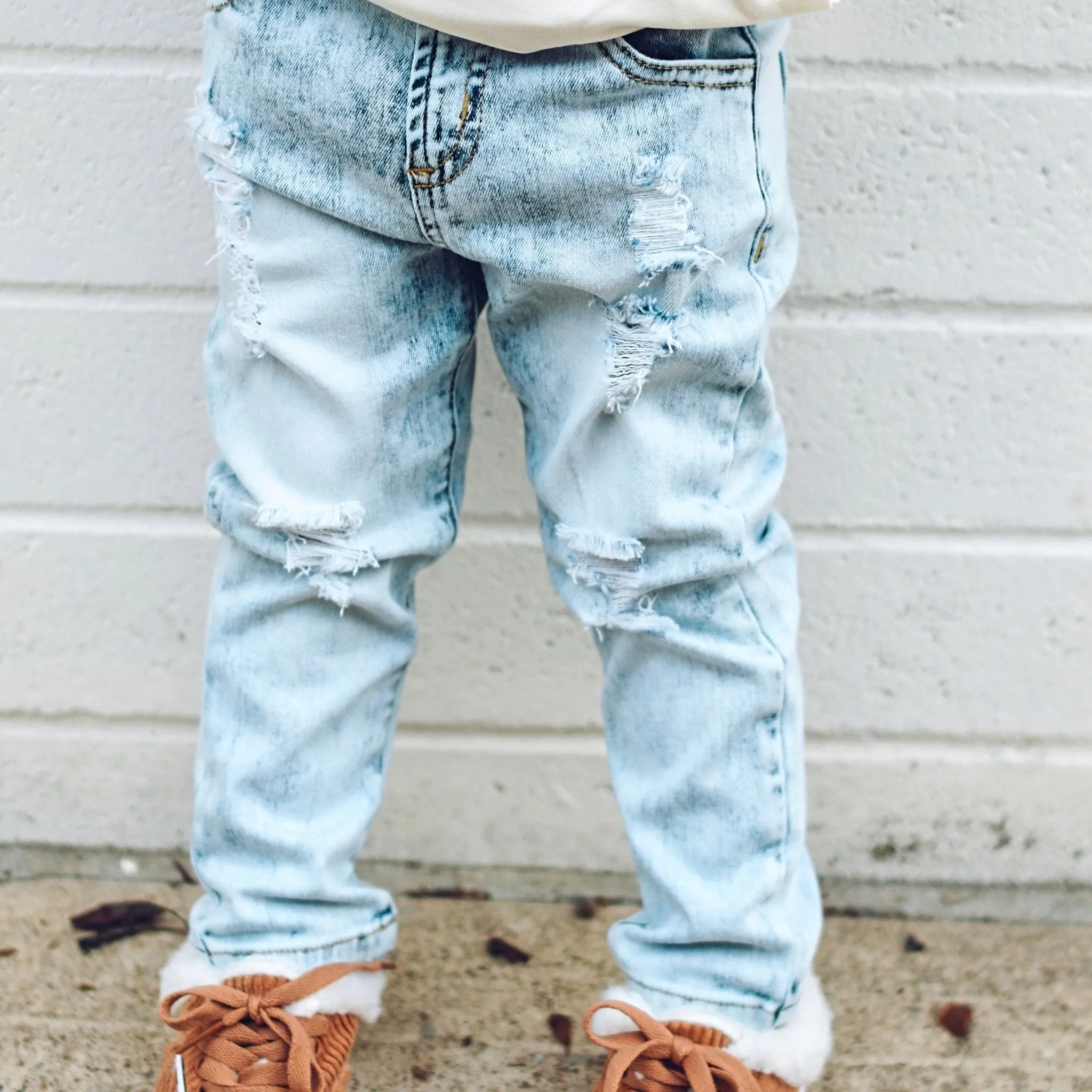 Acid Wash Blue Denim Pants