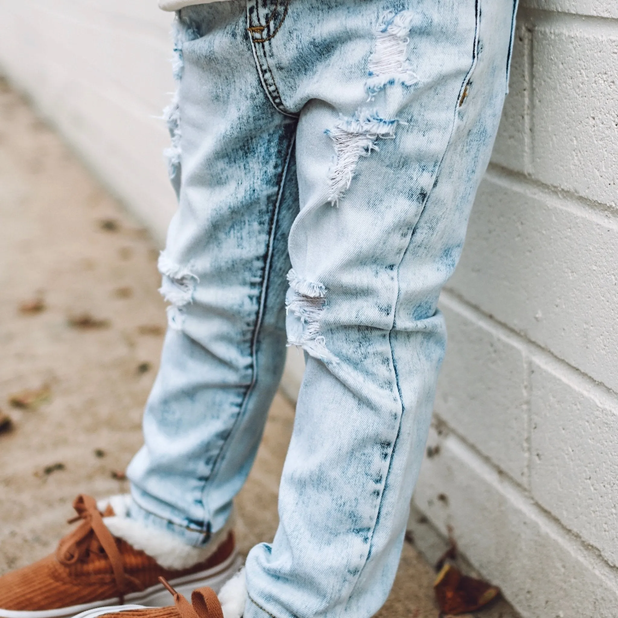 Acid Wash Blue Denim Pants