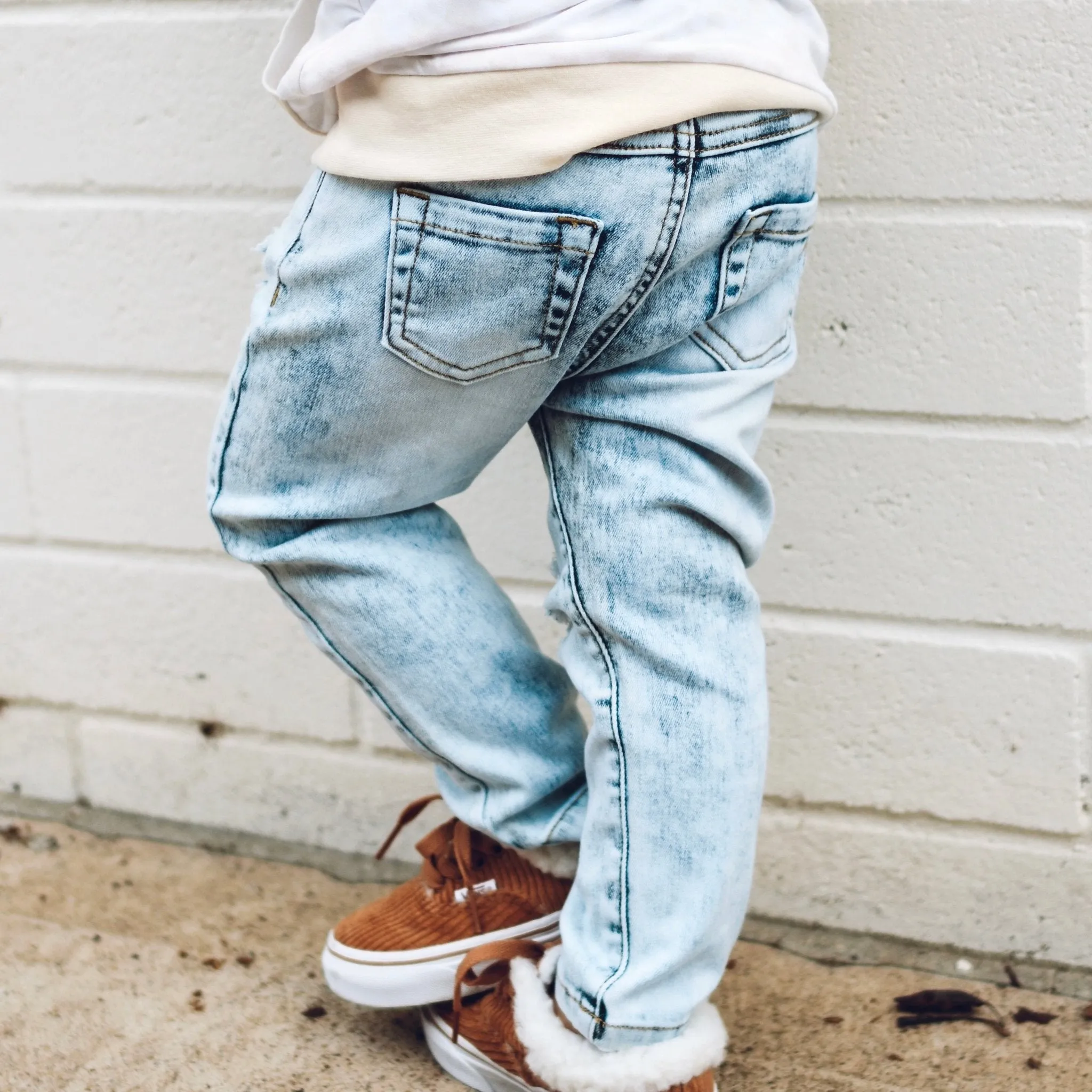 Acid Wash Blue Denim Pants