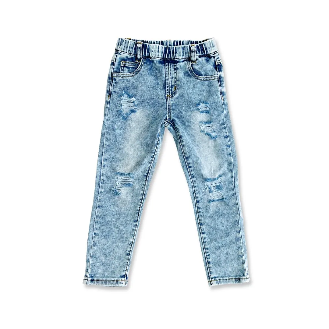 Acid Wash Blue Denim Pants