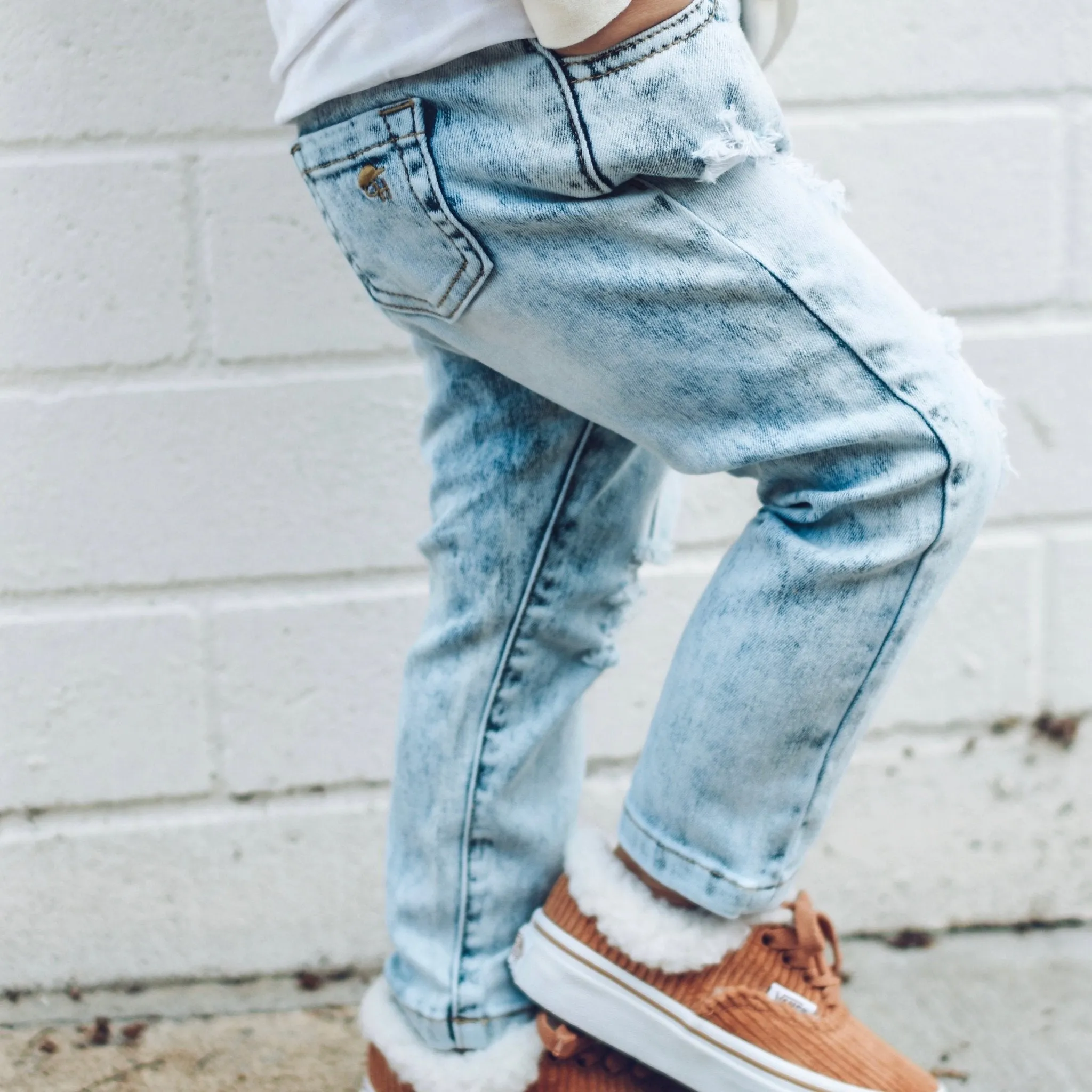 Acid Wash Blue Denim Pants