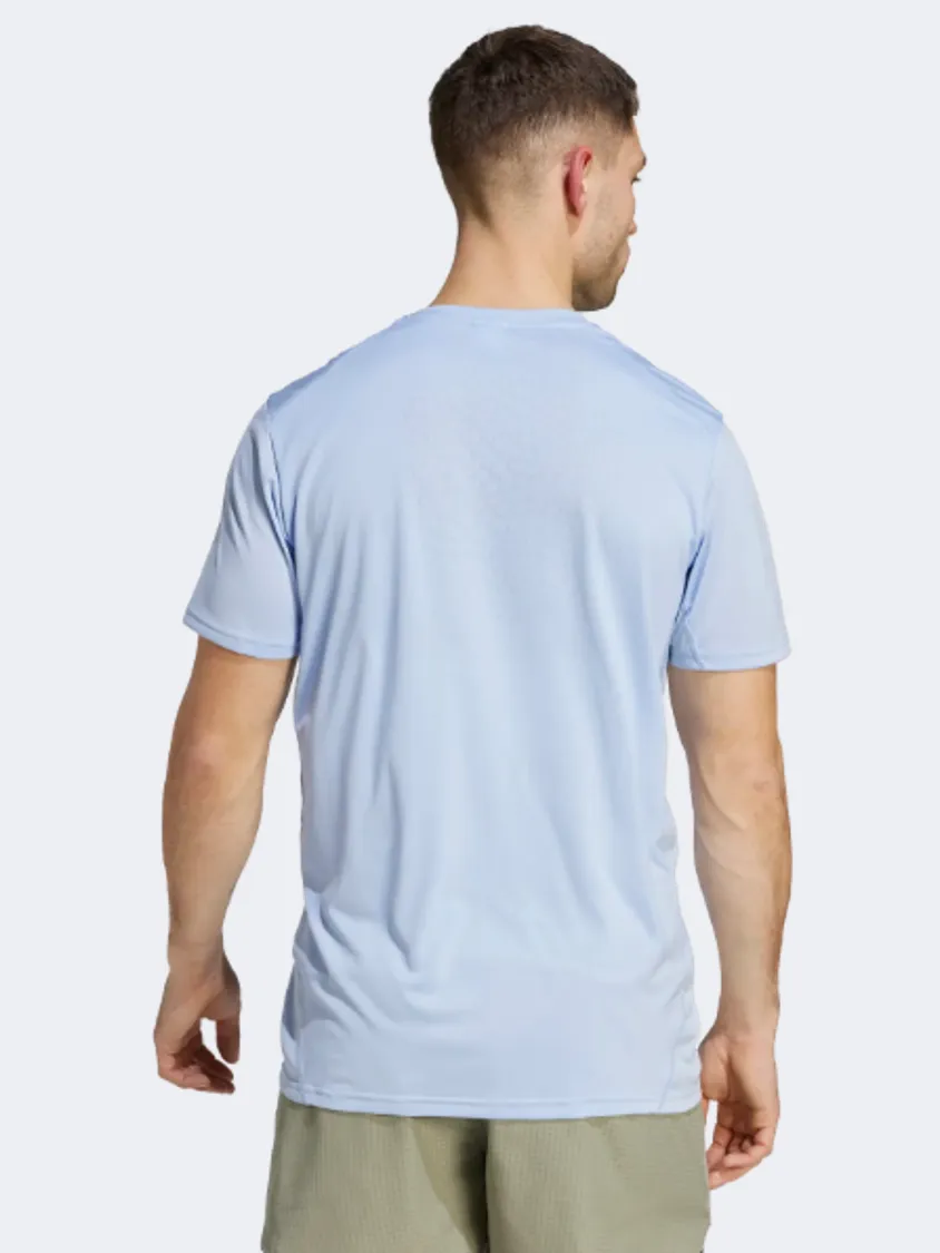 Adidas Confident Engineered Men Running T-Shirt Blue Dawn