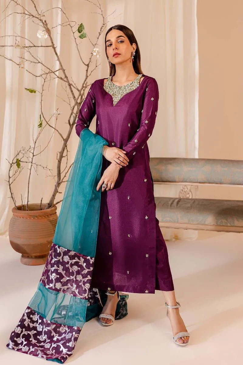 Allure by Ih - TWILIGHT - Katan Silk - Purple - 3 Piece