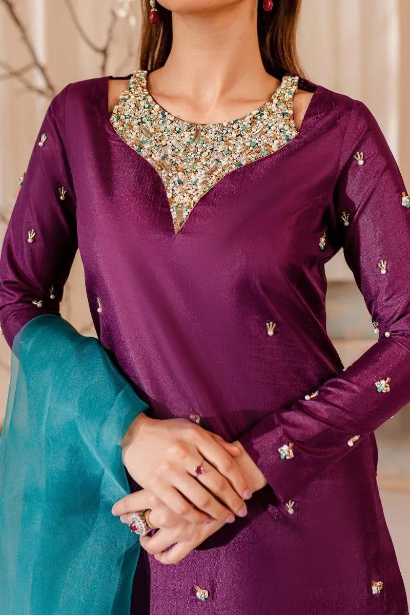 Allure by Ih - TWILIGHT - Katan Silk - Purple - 3 Piece