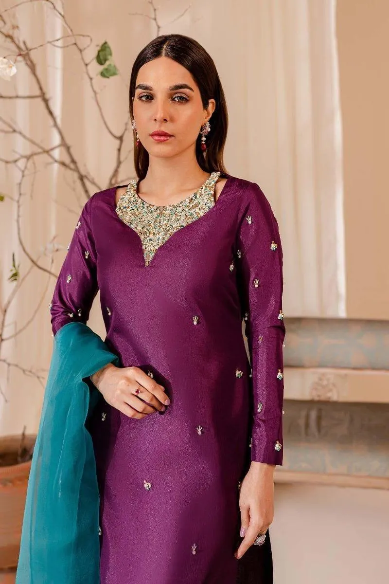 Allure by Ih - TWILIGHT - Katan Silk - Purple - 3 Piece