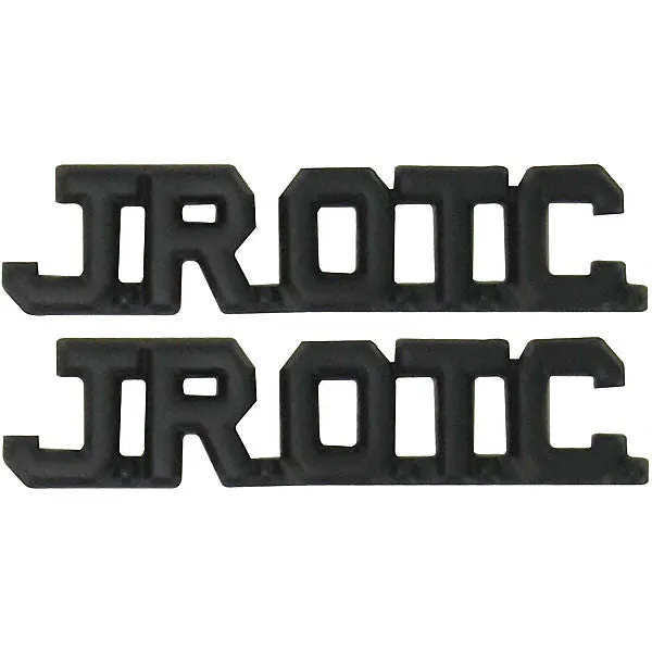 Army Junior ROTC Collar Device - JROTC Cut Out Letters - black metal