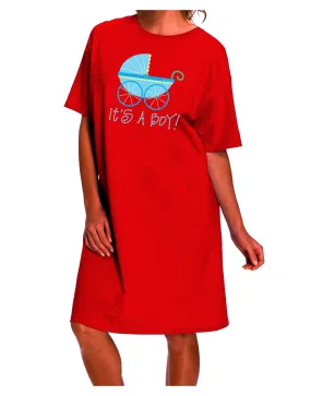 Baby Boy Carriage Adult Night Shirt Dress - Perfect for Newborn Celebrations