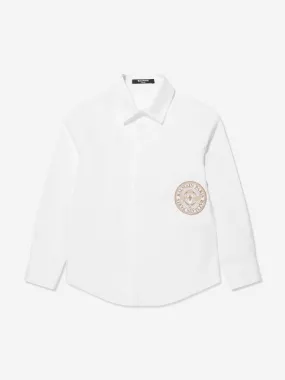 Balmain Boys Logo Shirt in White