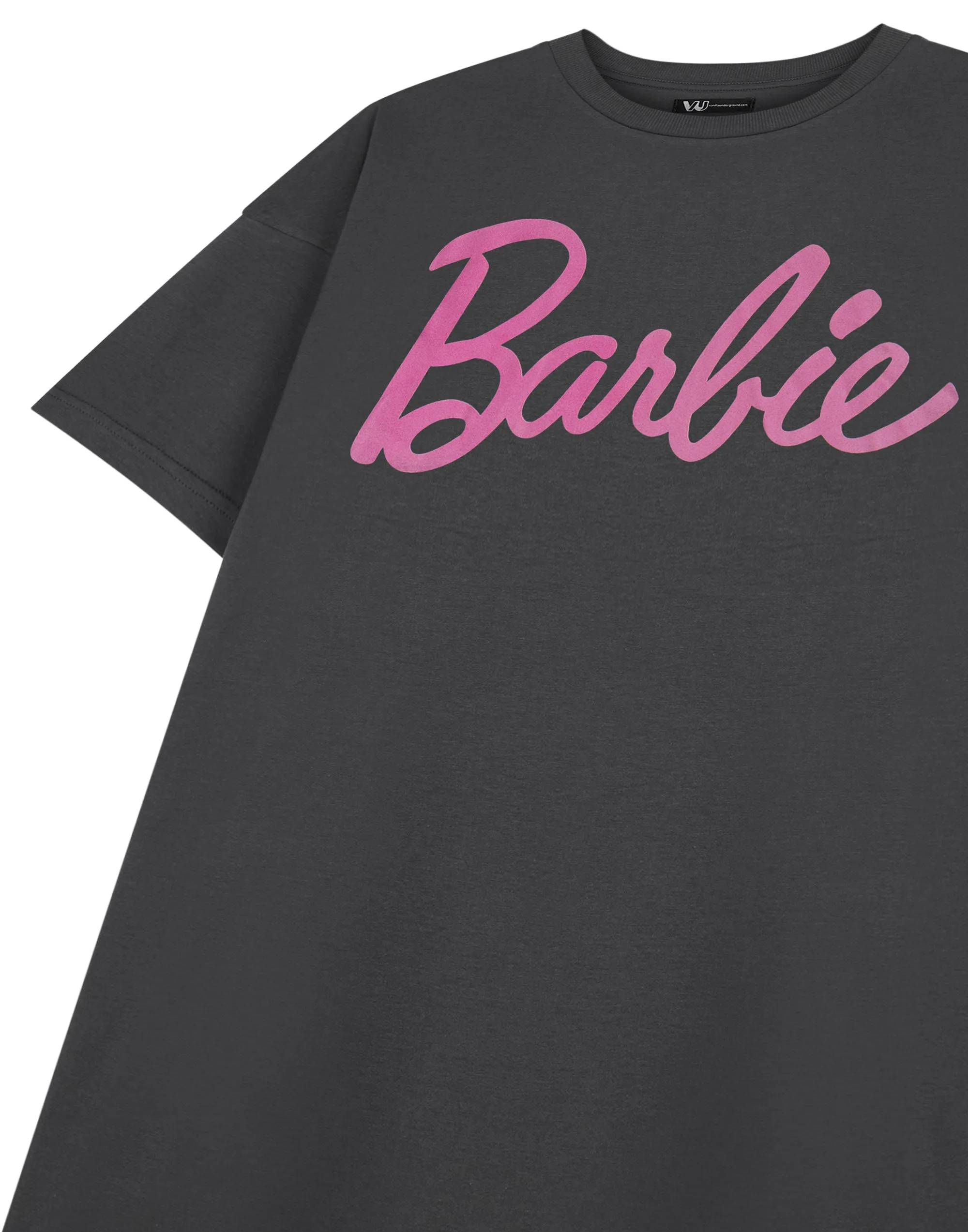 Barbie Logo Womens Grey Short Sleeved T-Shirt Dress