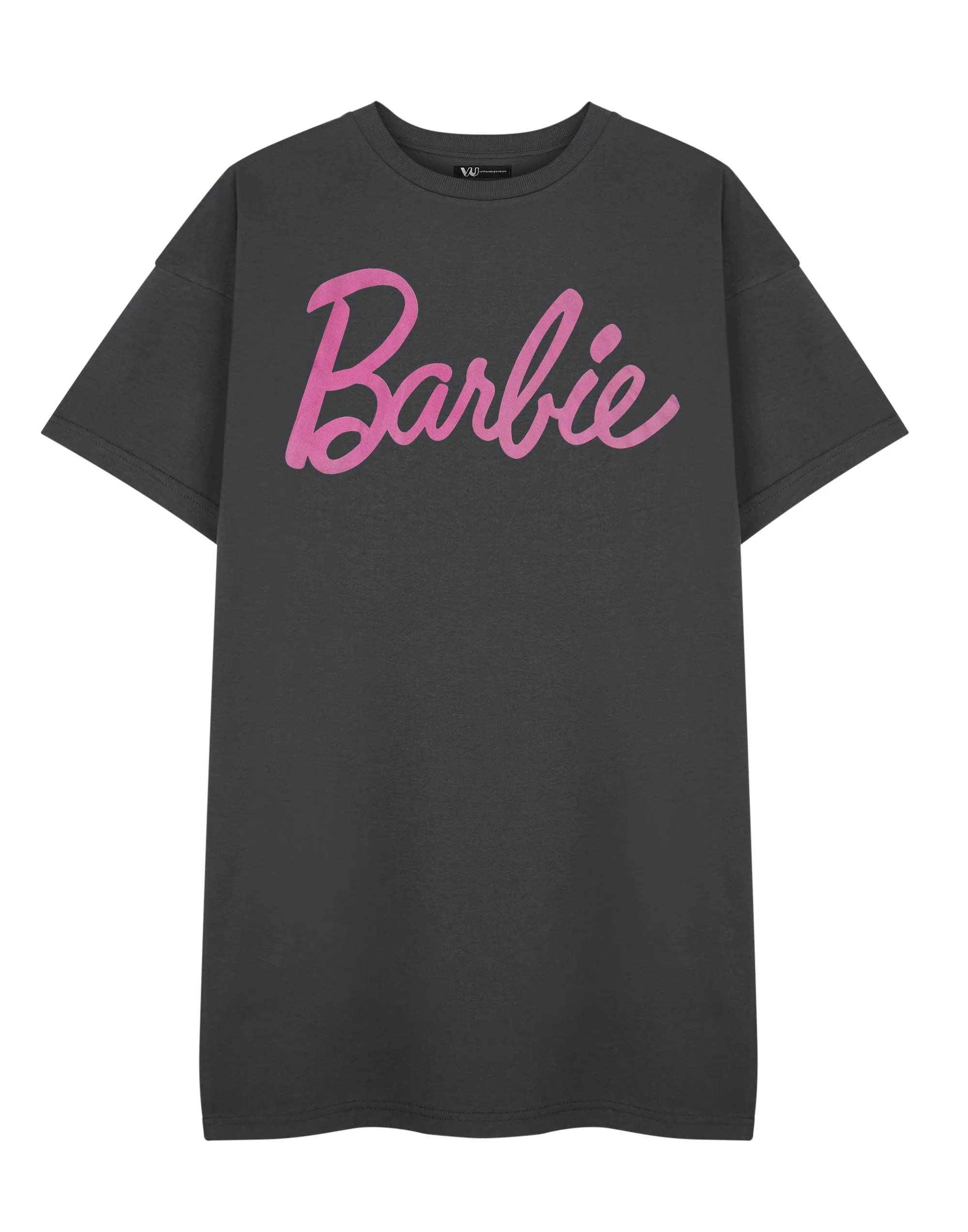 Barbie Logo Womens Grey Short Sleeved T-Shirt Dress