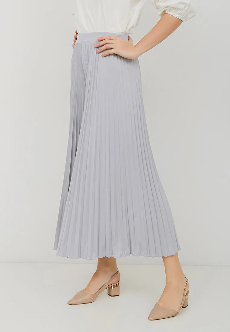 Basic Pleated Culottes Maxi (Grey)