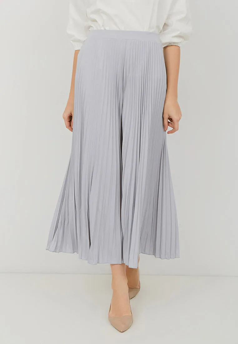 Basic Pleated Culottes Maxi (Grey)