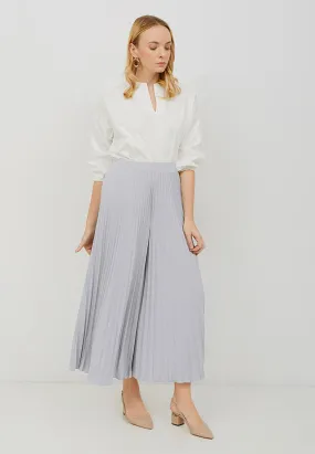 Basic Pleated Culottes Maxi (Grey)
