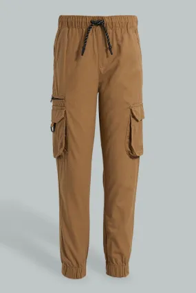 Beige Cargo Joggers