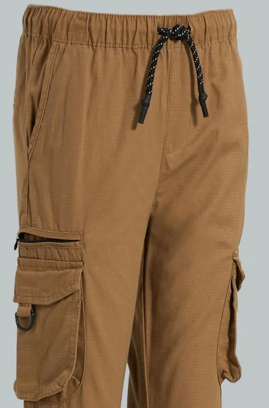 Beige Cargo Joggers
