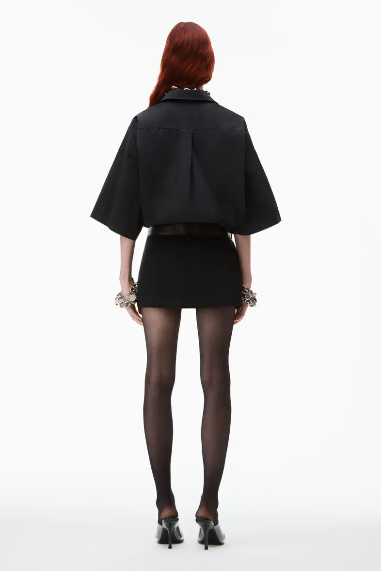 Belted Hybrid Mini Shirtdress