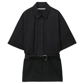 Belted Hybrid Mini Shirtdress