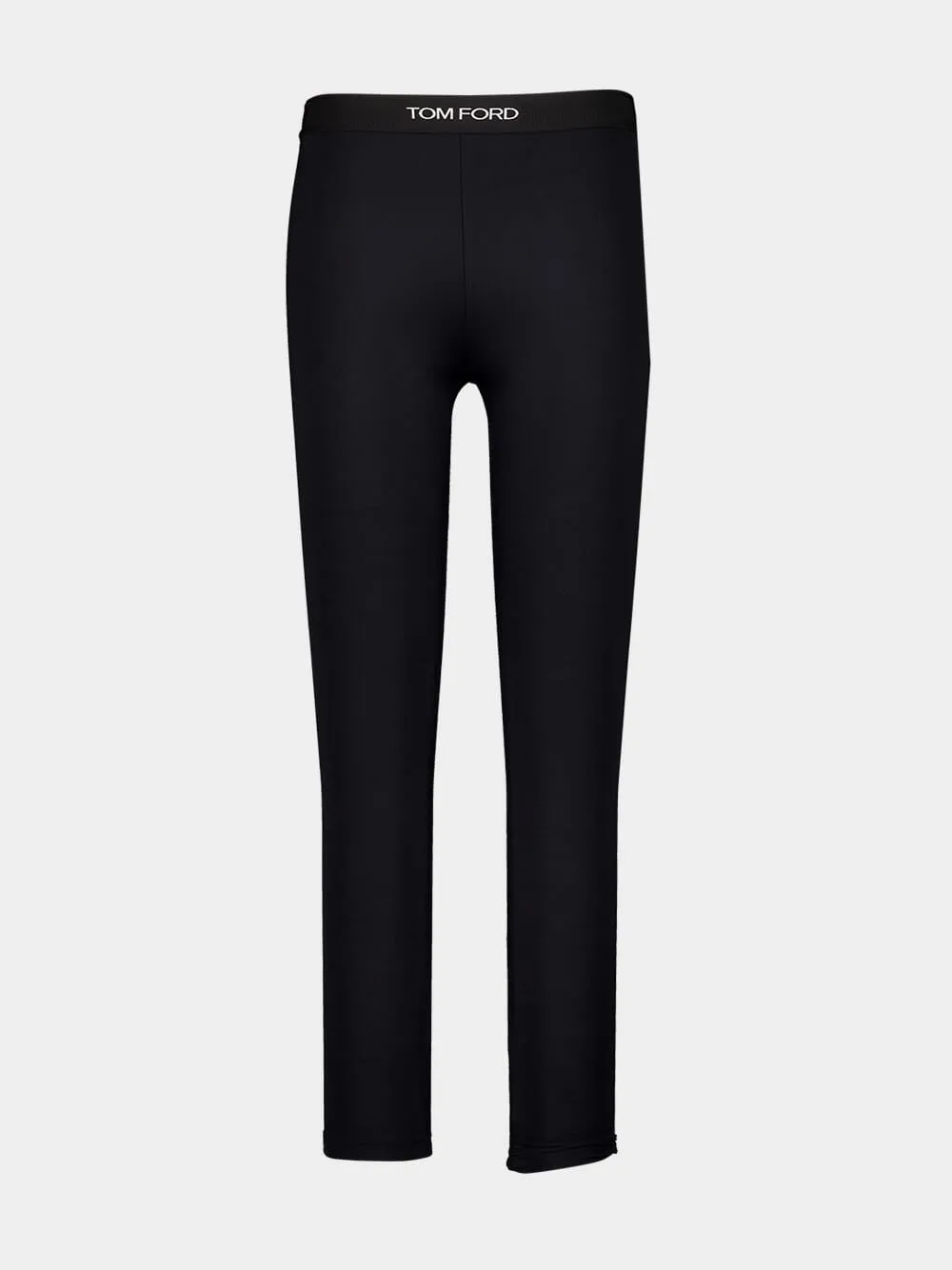 Black Lustrous Jersey Signature Leggings