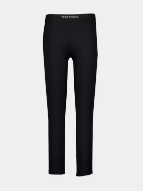 Black Lustrous Jersey Signature Leggings