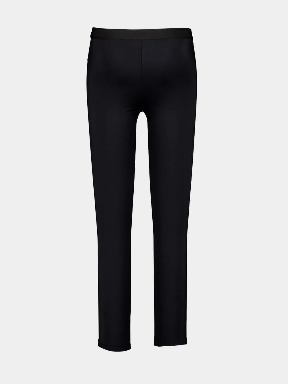Black Lustrous Jersey Signature Leggings