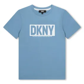Boys Blue Bold Logo Cotton T-Shirt