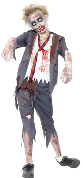 Boys Halloween Horror Zombie School Fancy Dress Costume