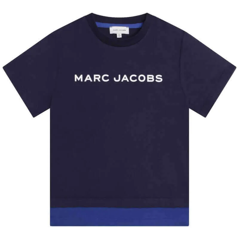Boys Navy Logo Organic Cotton T-Shirt