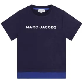 Boys Navy Logo Organic Cotton T-Shirt