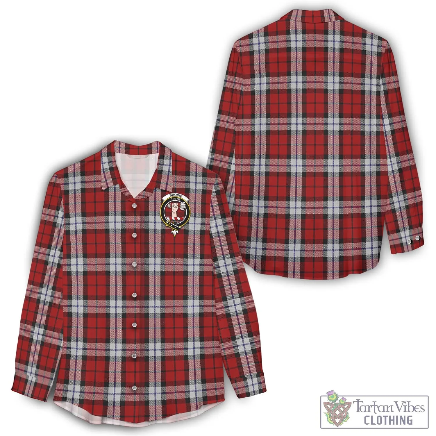 Brodie Dress Tartan Women's Casual Shirt with Family Crest