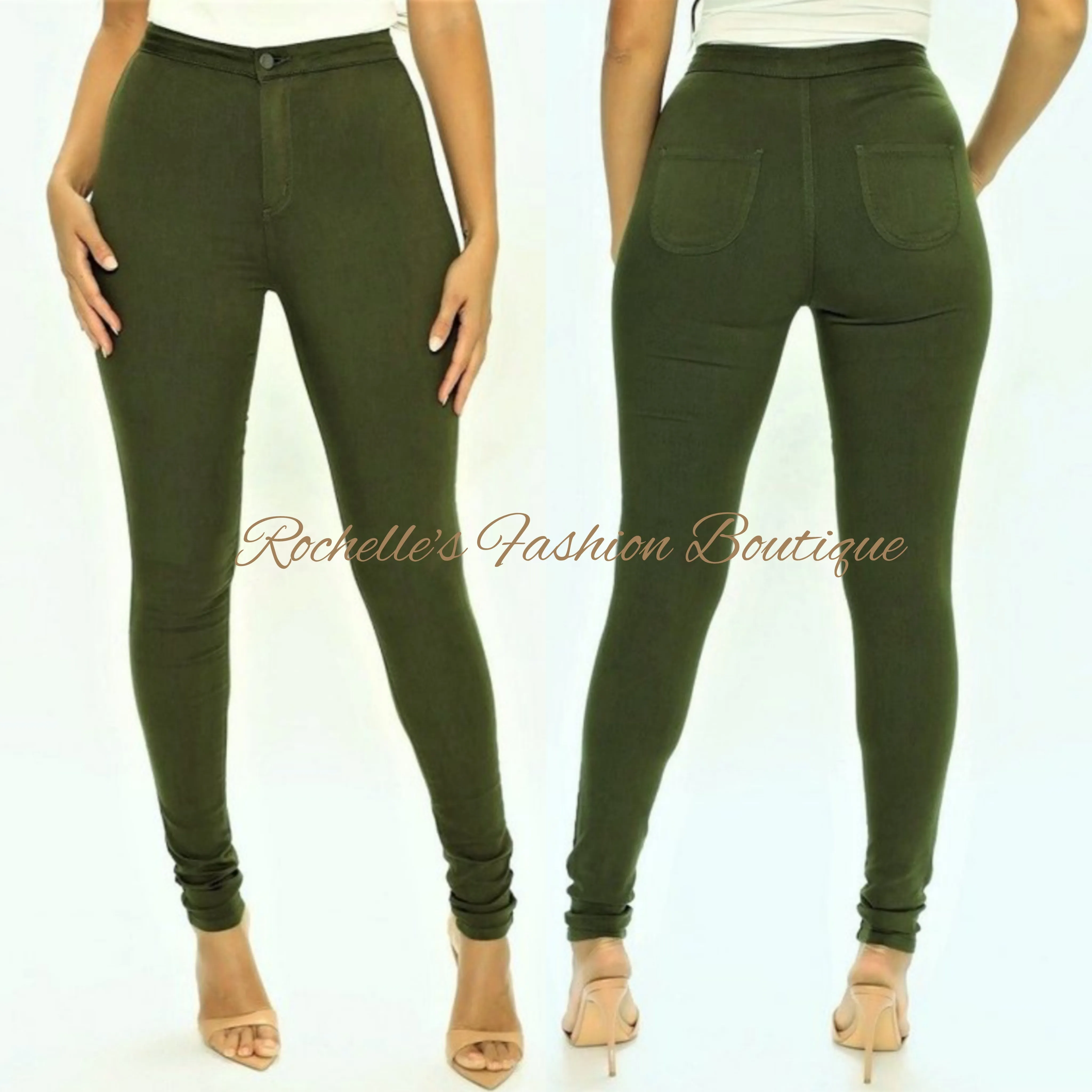 Burgundy High Rise Basic Skinny Jeans