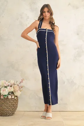 Button Front Cross Back Dress