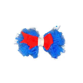 Cat Collar Bow: Red-White & Blue Color Blend Cat Collar Bow