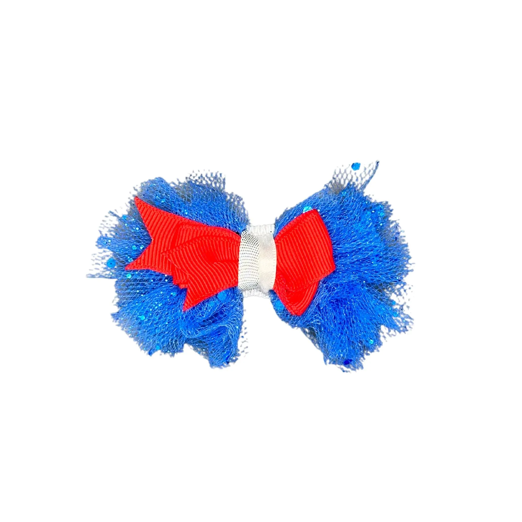 Cat Collar Bow: Red-White & Blue Color Blend Cat Collar Bow