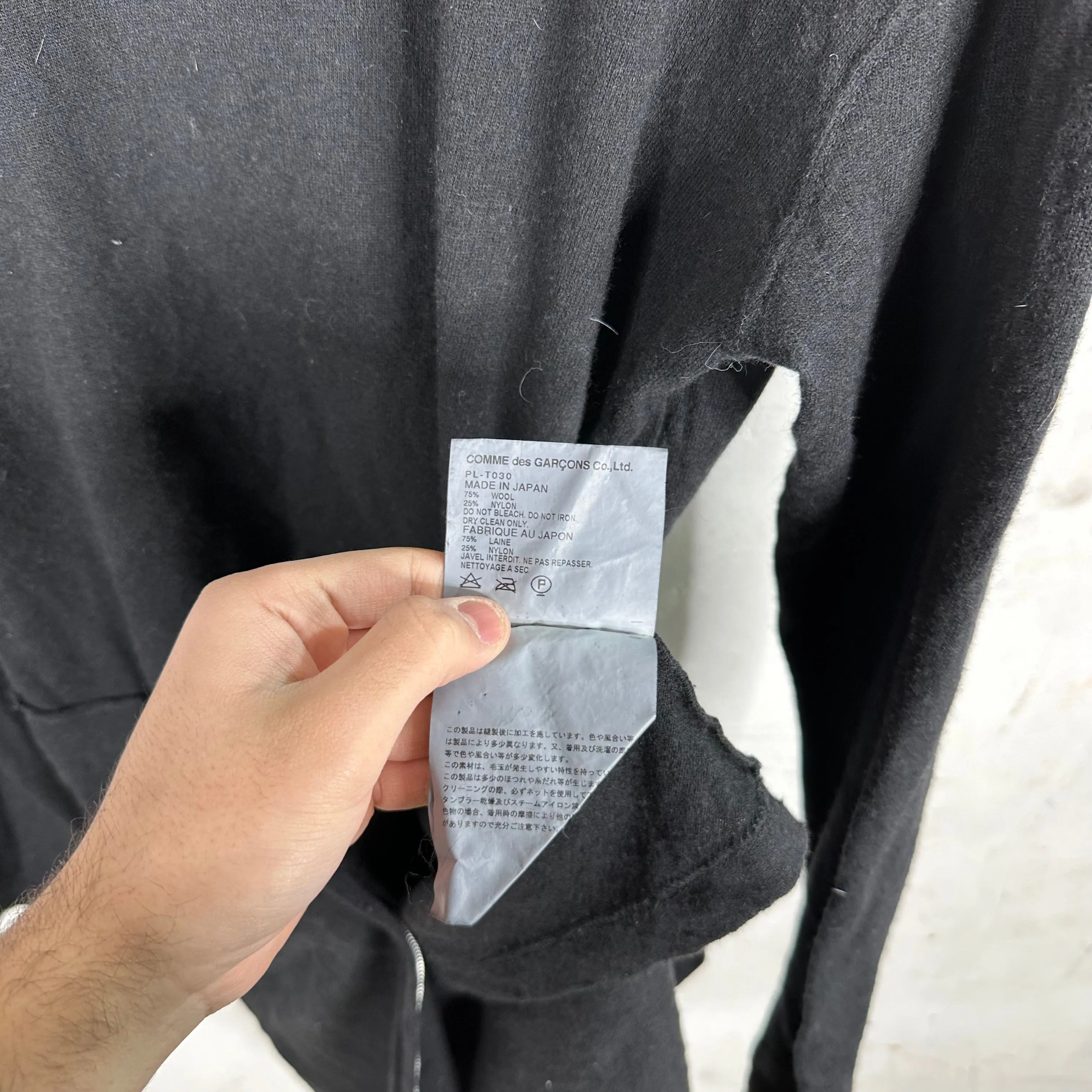 CDG Wool Hybrid Zipper Long Shirt