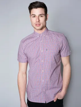Cicero Gingham Shirt in Tokyo Red - Le Shark