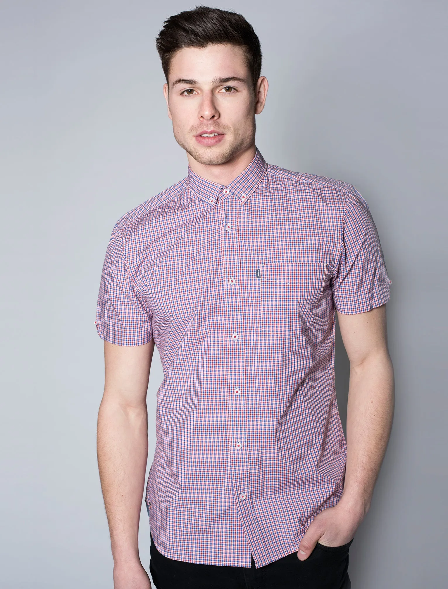 Cicero Gingham Shirt in Tokyo Red - Le Shark