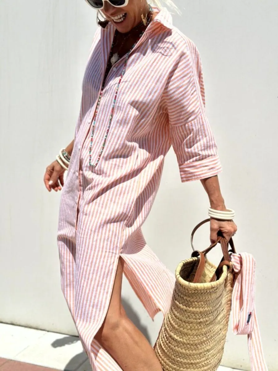 Colen - Classic Striped Shirt Dress
