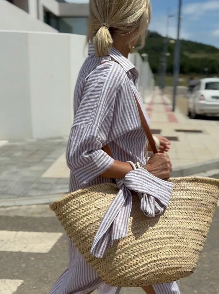 Colen - Classic Striped Shirt Dress