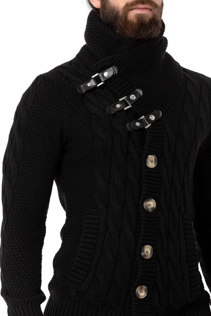 CP265 Fur Collar Men's Cardigan