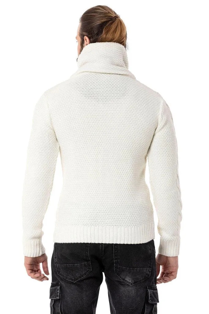 CP265 Fur Collar Men's Cardigan