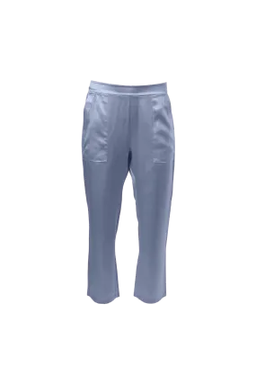 Cropped Silk Pants In Denim